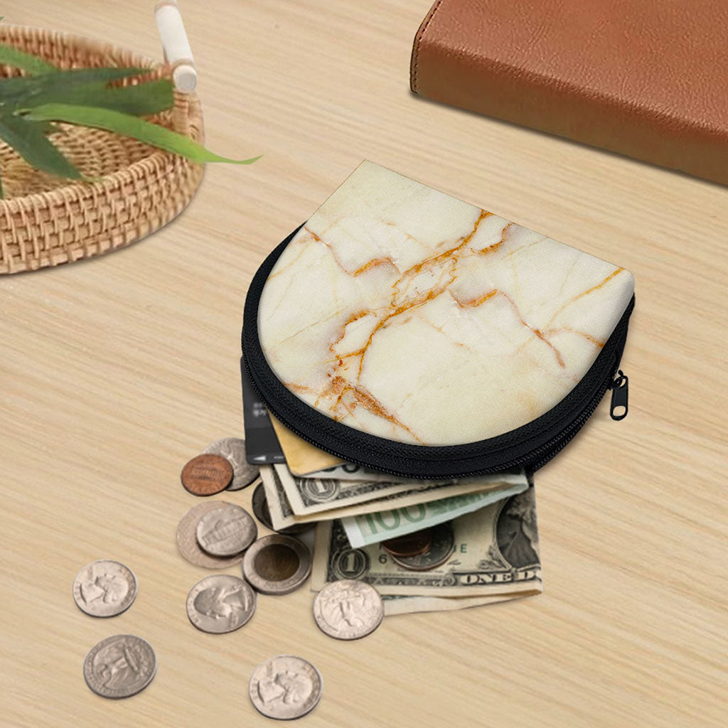Sugar Brown Marble Print Coin Purse