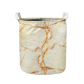 Sugar Brown Marble Print Collapsible Laundry Basket