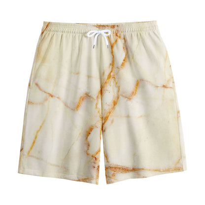 Sugar Brown Marble Print Cotton Shorts