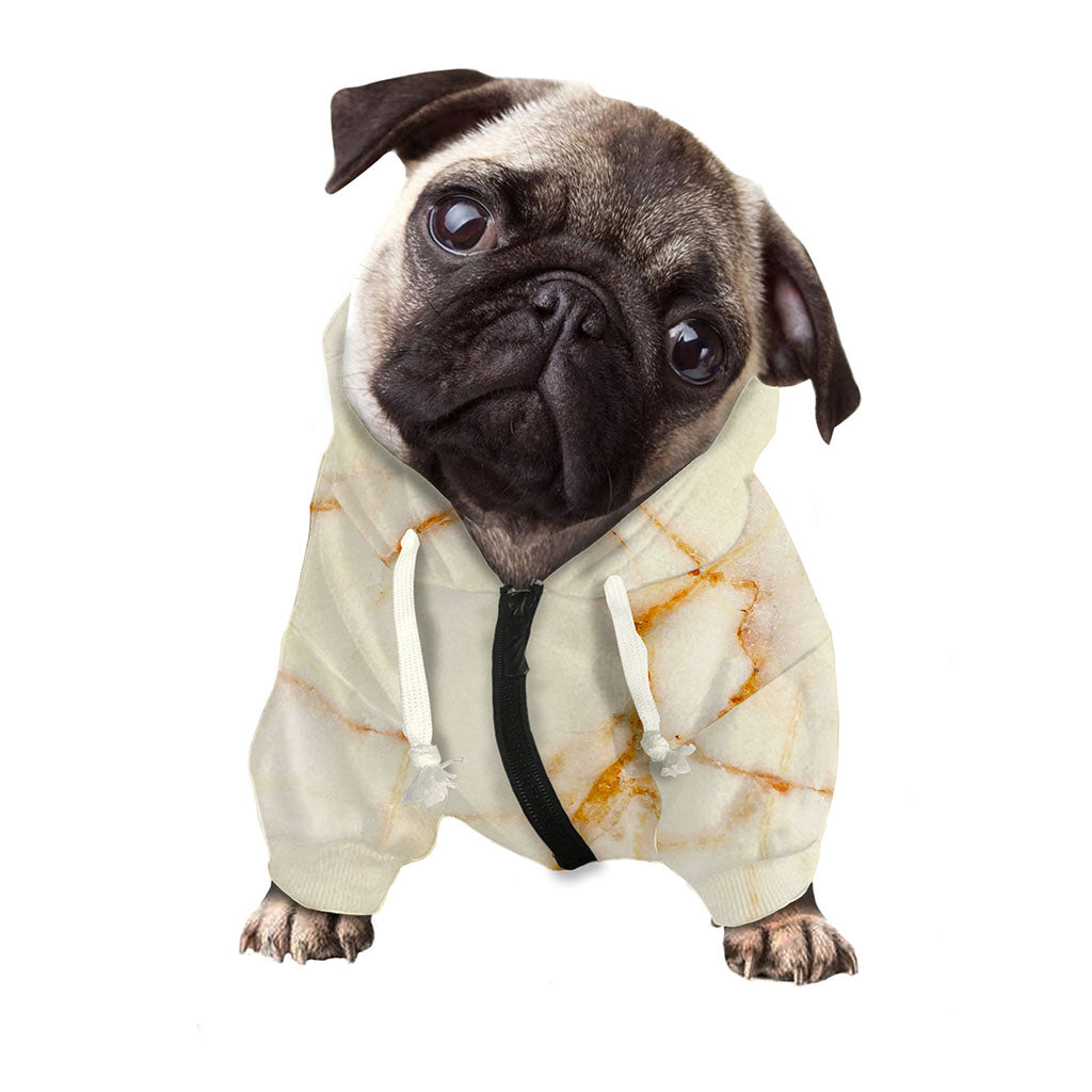 Sugar Brown Marble Print Dog Zip Up Hoodie