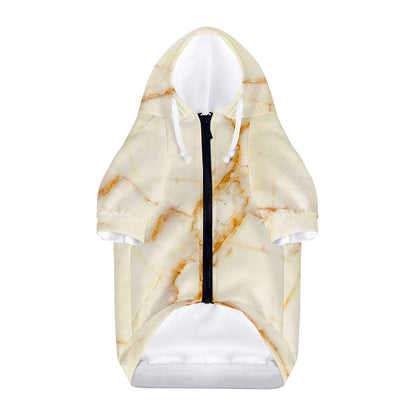 Sugar Brown Marble Print Dog Zip Up Hoodie