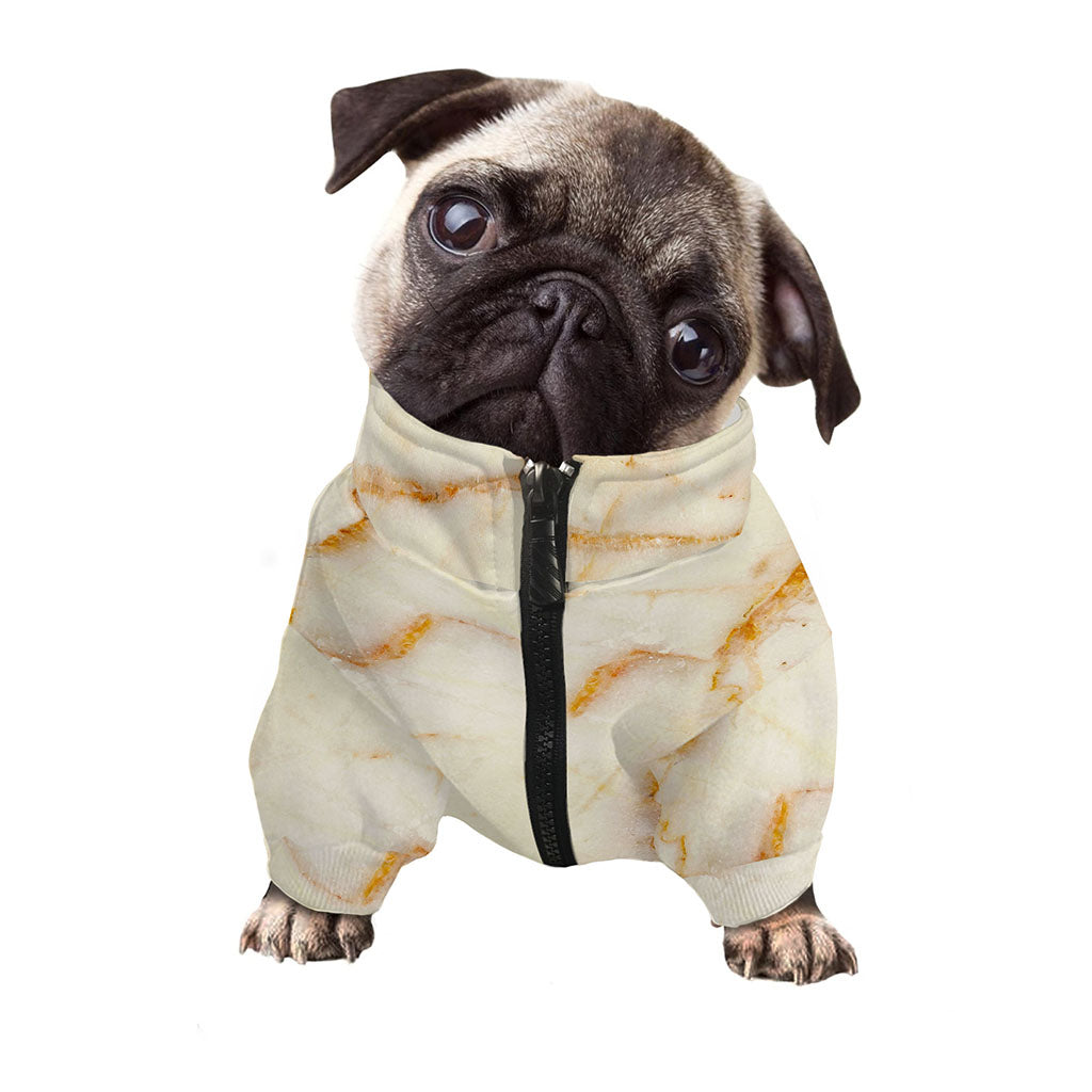 Sugar Brown Marble Print Dog Zip Up Jacket