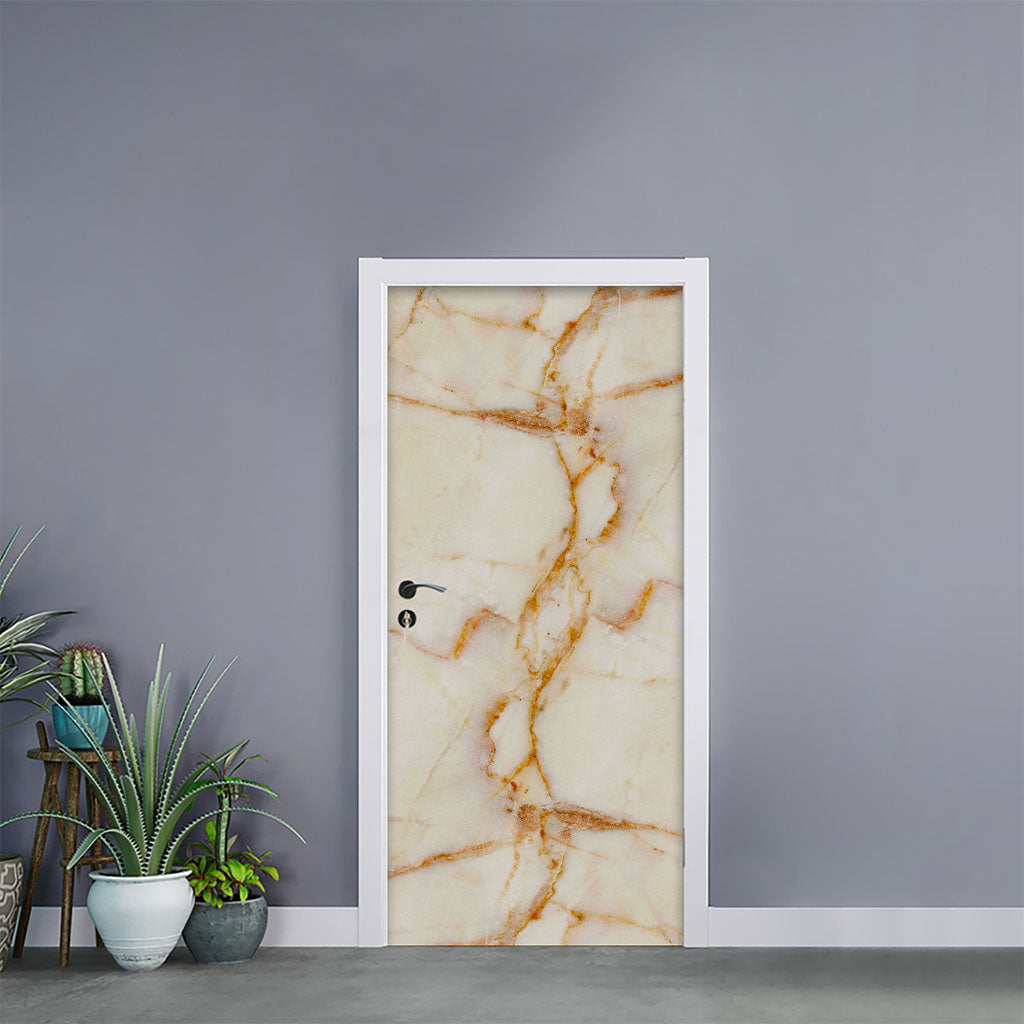 Sugar Brown Marble Print Door Sticker