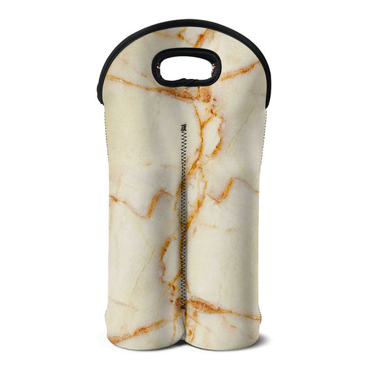Sugar Brown Marble Print Double Neoprene Wine Tote