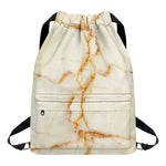 Sugar Brown Marble Print Drawstring Backpack