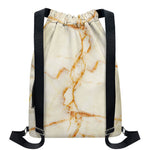 Sugar Brown Marble Print Drawstring Backpack