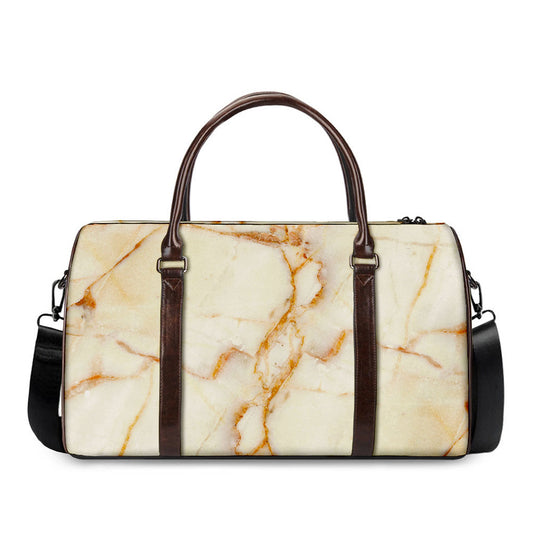 Sugar Brown Marble Print Duffle Bag