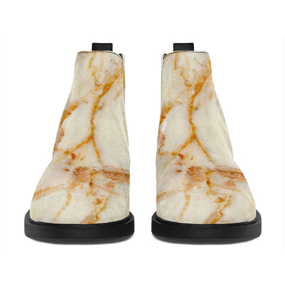 Sugar Brown Marble Print Flat Ankle Boots