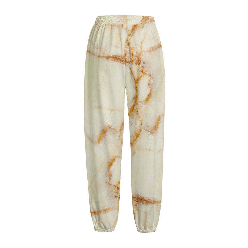 Sugar Brown Marble Print Fleece Lined Knit Pants