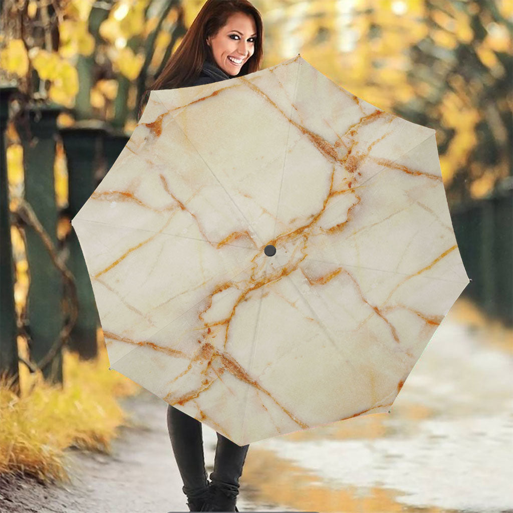 Sugar Brown Marble Print Foldable Umbrella