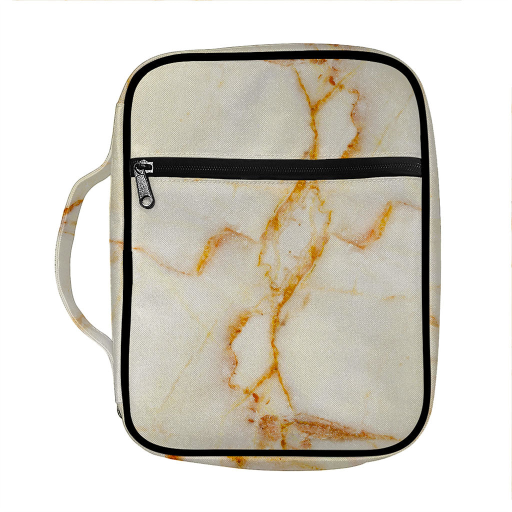 Sugar Brown Marble Print Front Pocket Bible Bag