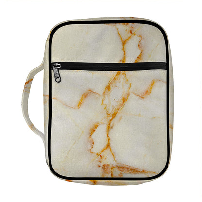 Sugar Brown Marble Print Front Pocket Bible Bag