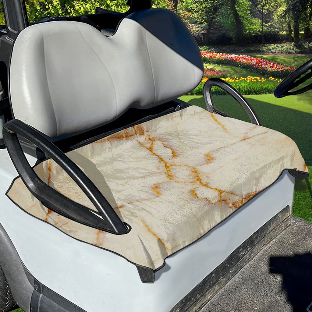 Sugar Brown Marble Print Golf Cart Seat Cover