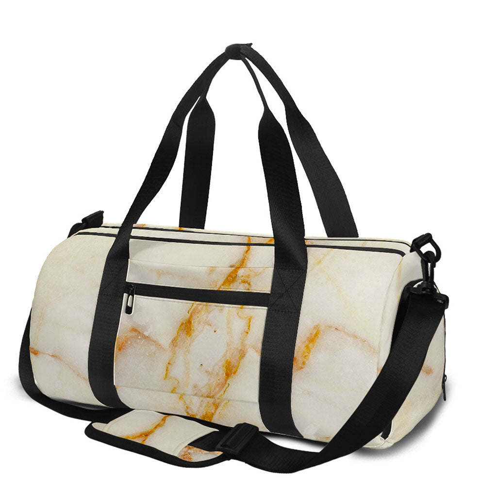 Sugar Brown Marble Print Gym Bag