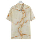 Sugar Brown Marble Print Hawaiian Shirt