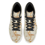 Sugar Brown Marble Print High Top Leather Sneakers