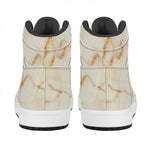 Sugar Brown Marble Print High Top Leather Sneakers