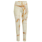Sugar Brown Marble Print High-Waisted Pocket Leggings