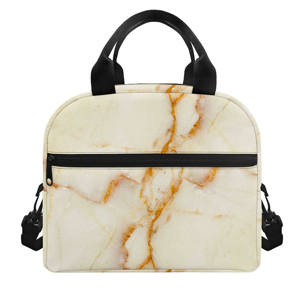 Sugar Brown Marble Print Insulated Lunch Bag