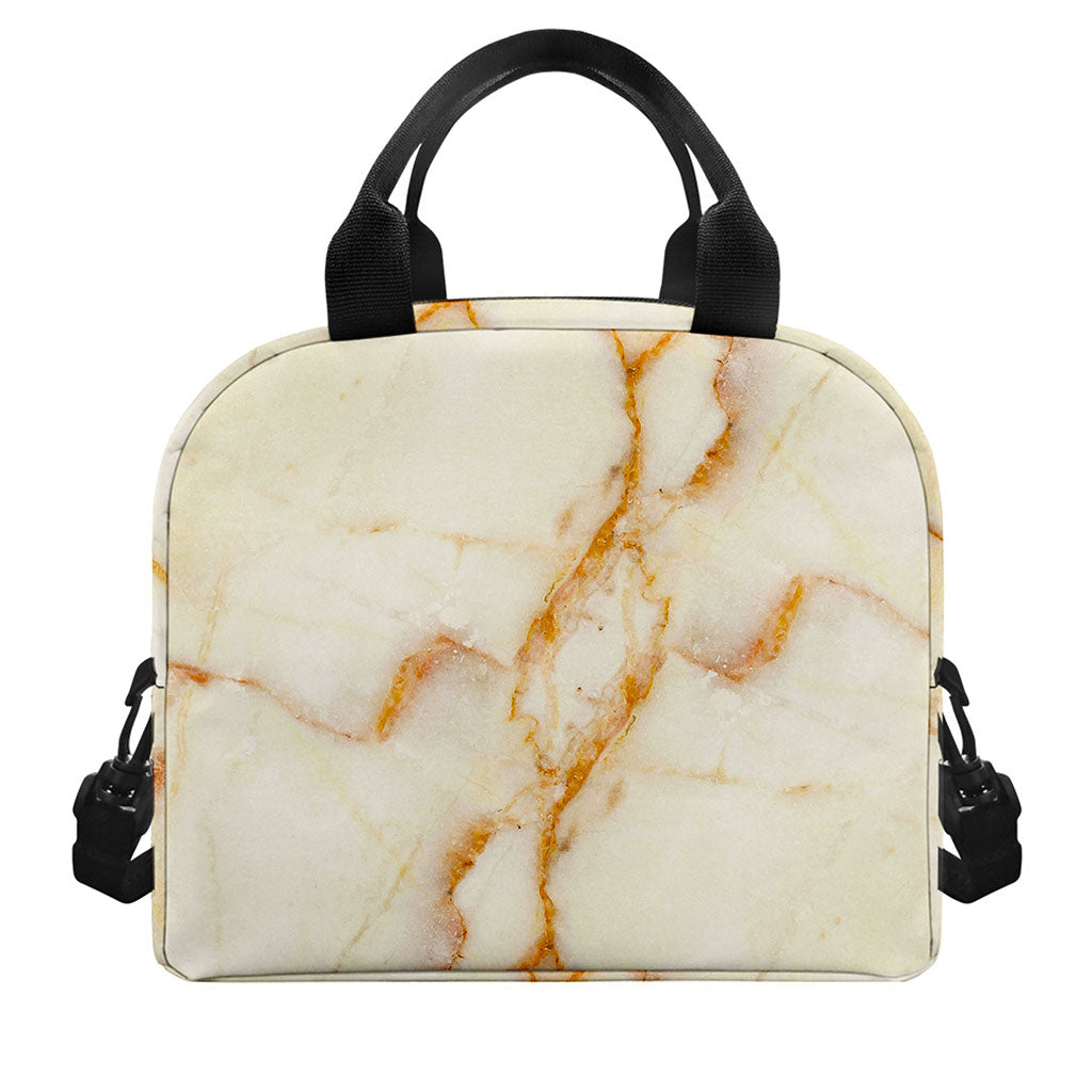 Sugar Brown Marble Print Insulated Lunch Bag