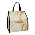 Sugar Brown Marble Print Insulated Lunch Tote