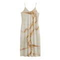 Sugar Brown Marble Print Jersey Midi Cami Dress