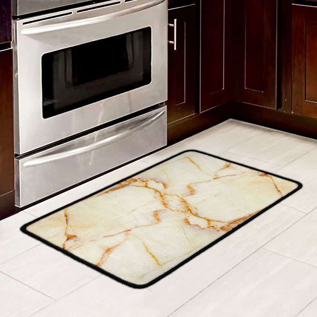 Sugar Brown Marble Print Kitchen Mat