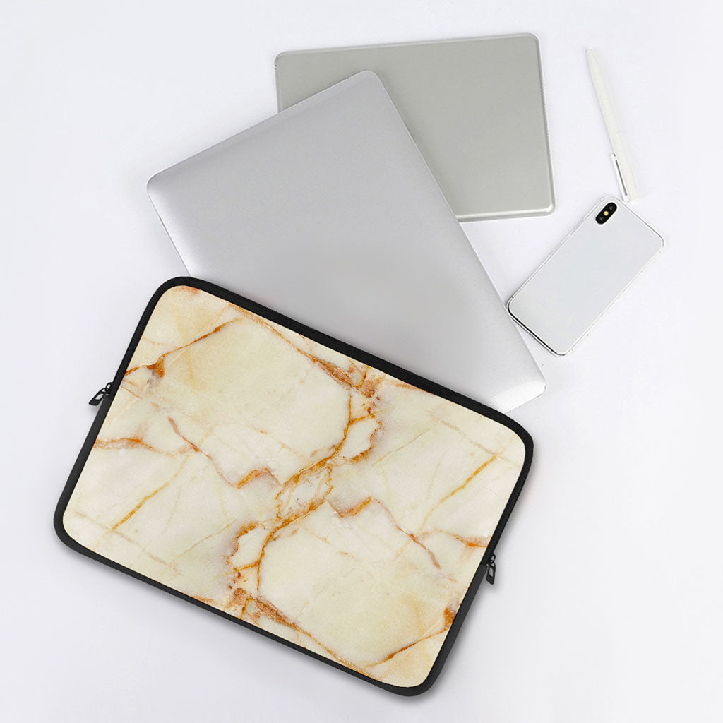 Sugar Brown Marble Print Laptop Sleeve