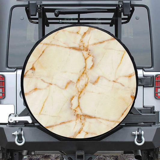 Sugar Brown Marble Print Leather Spare Tire Cover