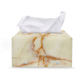Sugar Brown Marble Print Leather Tissue Box Cover