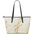 Sugar Brown Marble Print Leather Tote Bag With Zipper