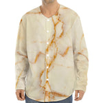 Sugar Brown Marble Print Long Sleeve Baseball Jersey