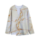 Sugar Brown Marble Print Long Sleeve Short Coat