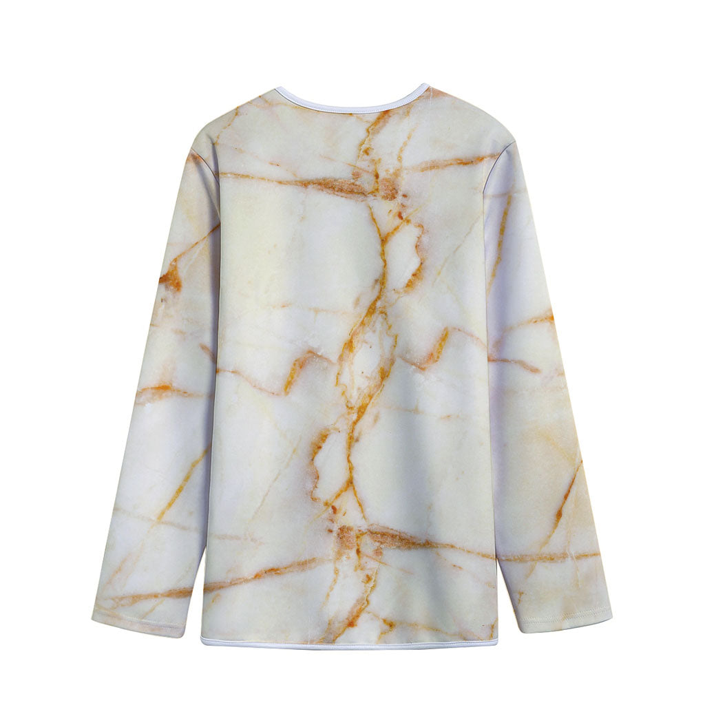 Sugar Brown Marble Print Long Sleeve Short Coat