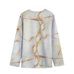 Sugar Brown Marble Print Long Sleeve Short Coat