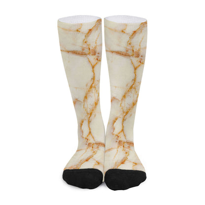 Sugar Brown Marble Print Long Socks