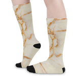 Sugar Brown Marble Print Long Socks