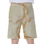 Sugar Brown Marble Print Men's Beach Shorts