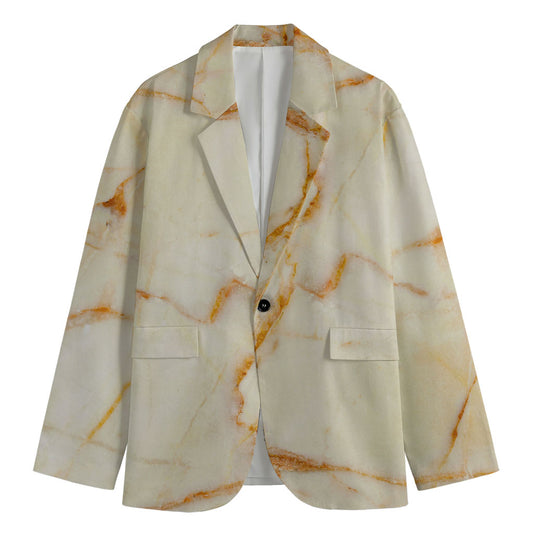 Sugar Brown Marble Print Men's Blazer