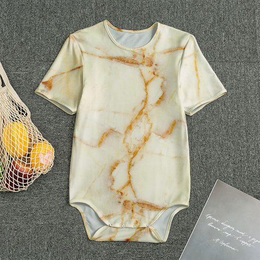 Sugar Brown Marble Print Men's Bodysuit