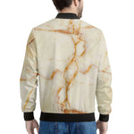 Sugar Brown Marble Print Men's Bomber Jacket