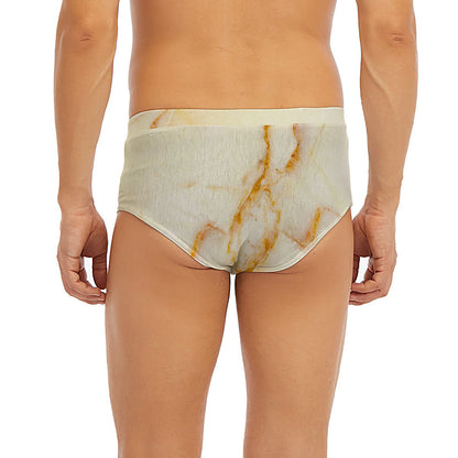 Sugar Brown Marble Print Men's Briefs