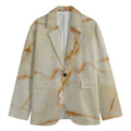 Sugar Brown Marble Print Men's Cotton Blazer