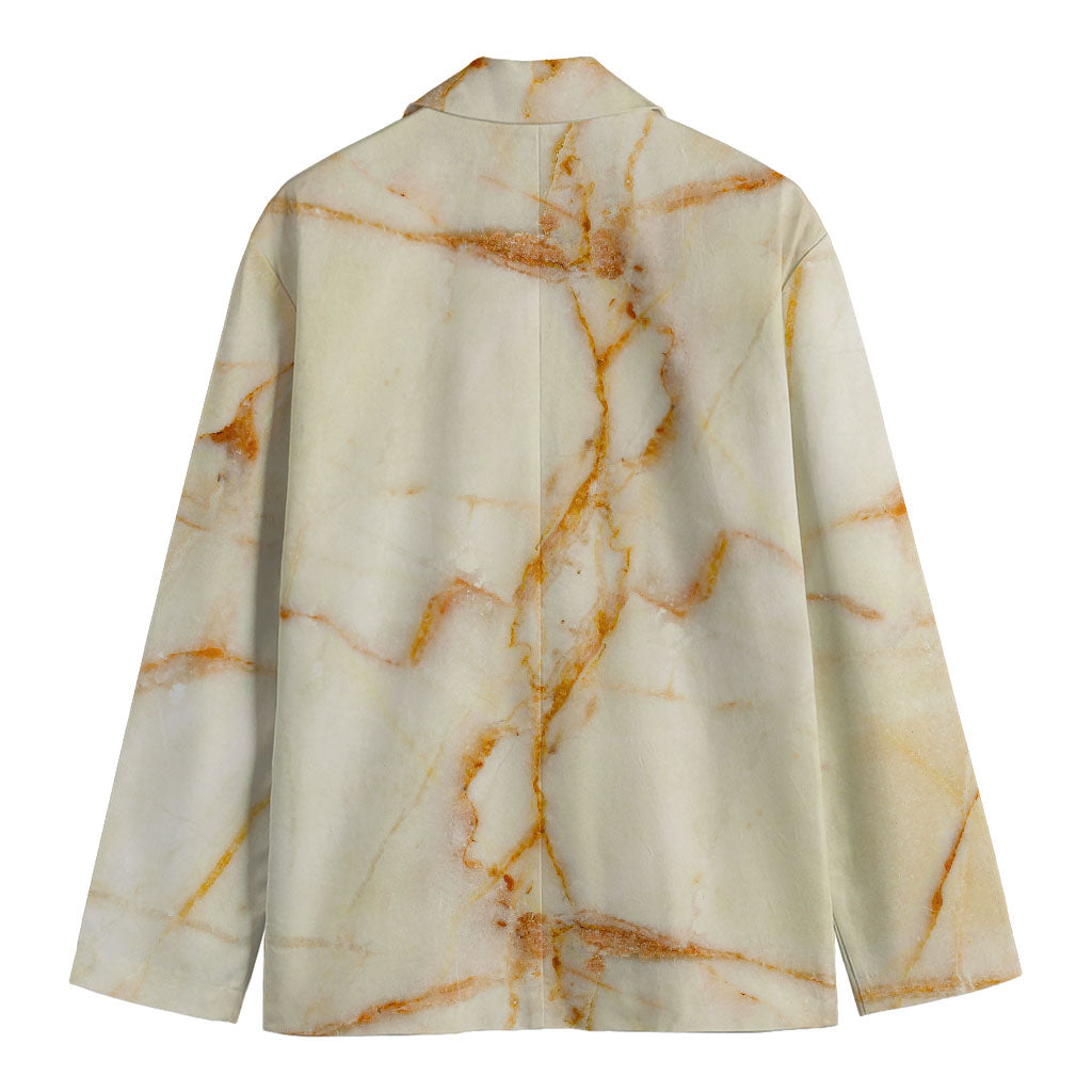 Sugar Brown Marble Print Men's Cotton Blazer