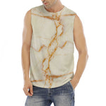 Sugar Brown Marble Print Men's Fitness Tank Top