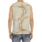Sugar Brown Marble Print Men's Fitness Tank Top