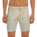 Sugar Brown Marble Print Men's Long Boxer Briefs