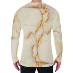 Sugar Brown Marble Print Men's Long Sleeve T-Shirt