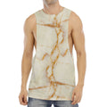 Sugar Brown Marble Print Men's Muscle Tank Top