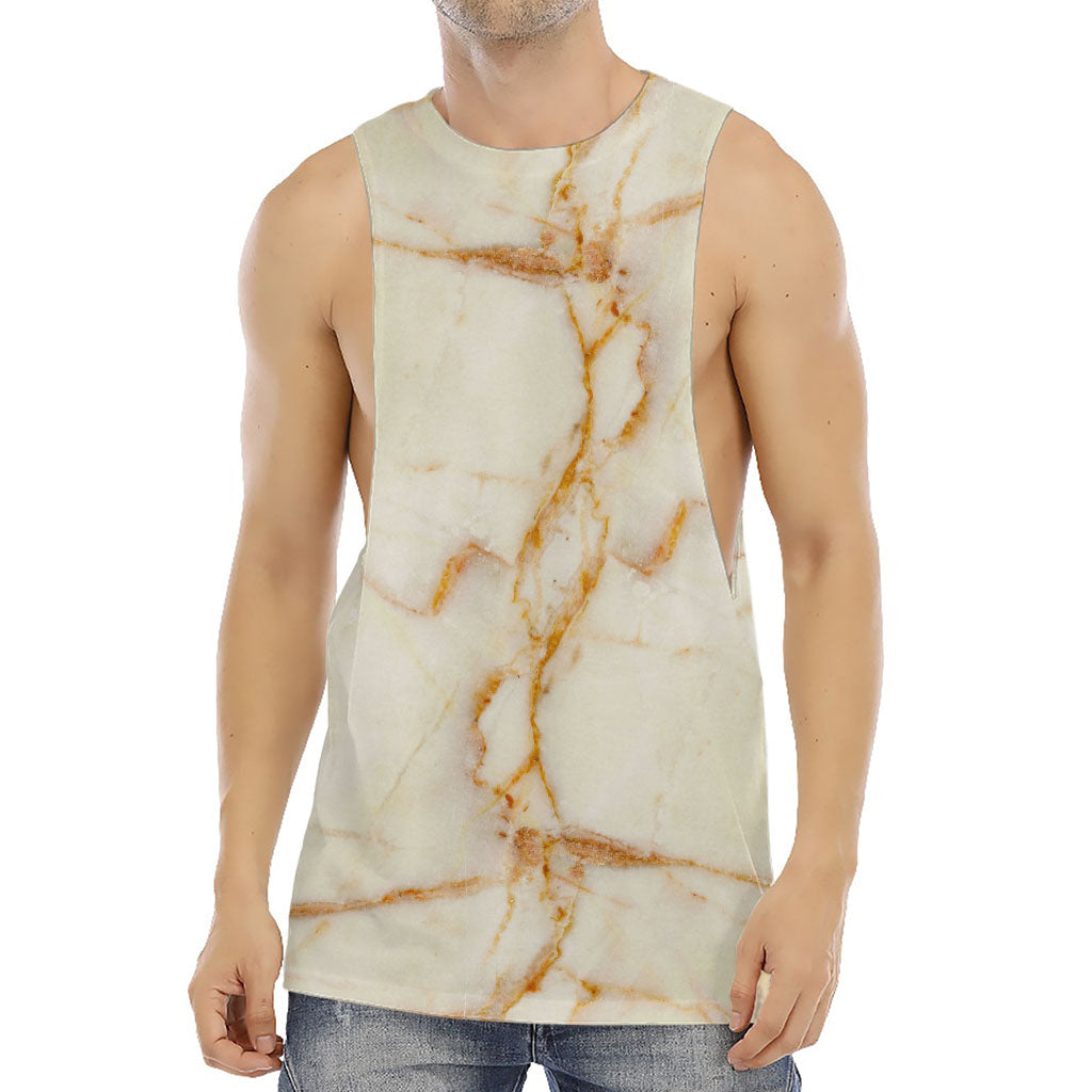 Sugar Brown Marble Print Men's Muscle Tank Top